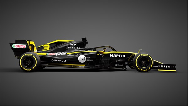 Renault Sport Auto Formule Un - Voiture de course jaune dans un virage