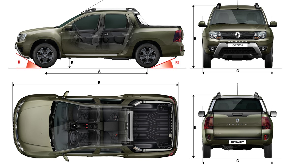 Renault Duster OROCH- dimensions