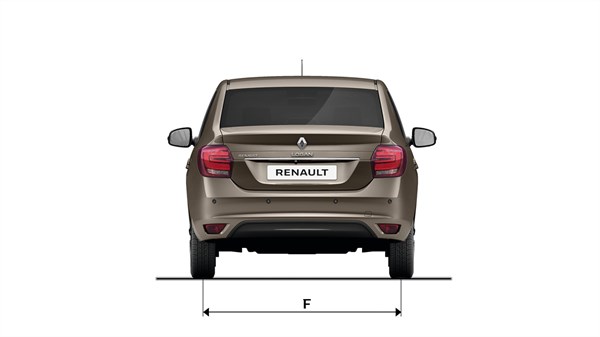 Renault LOGAN - vue de dos dimensions