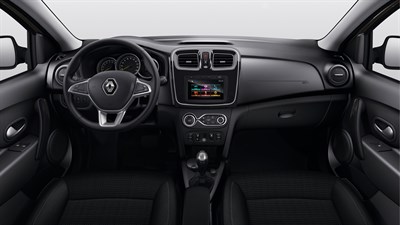 Renault Logan - car interior view on dashboard