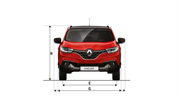 Renault KADJAR - Vue avant du véhicule avec dimensions